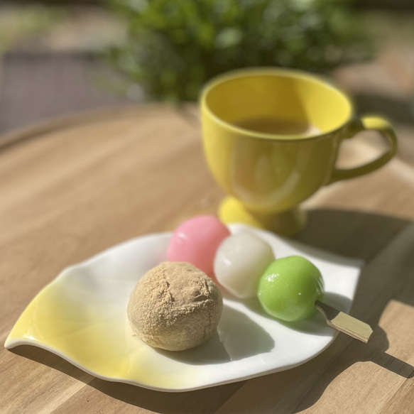 若葉型プレート・小　虹色　和モダン 15枚目の画像