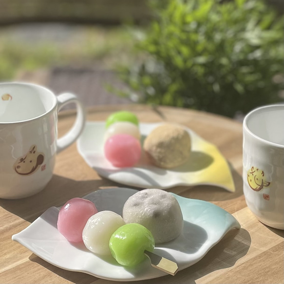 若葉型プレート・小　虹色　和モダン 13枚目の画像