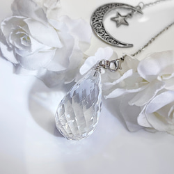OLINA DESIGNピュア ナチュラル トップ クリア ホワイト クリスタル ブリリアント ダイヤモンド カット 振り子 3枚目の画像