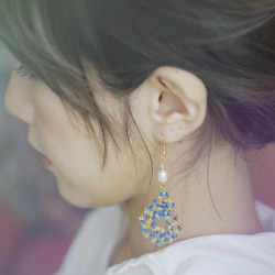 蕾絲鈎織珍珠耳環 第2張的照片