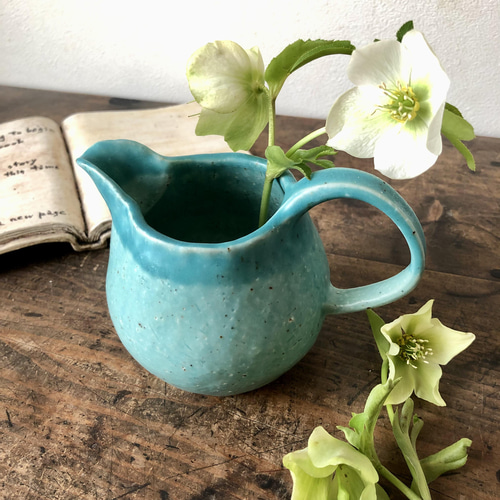 トルコブルーの水差し 花入にも 一輪挿し・花瓶・花器 こまもん工房