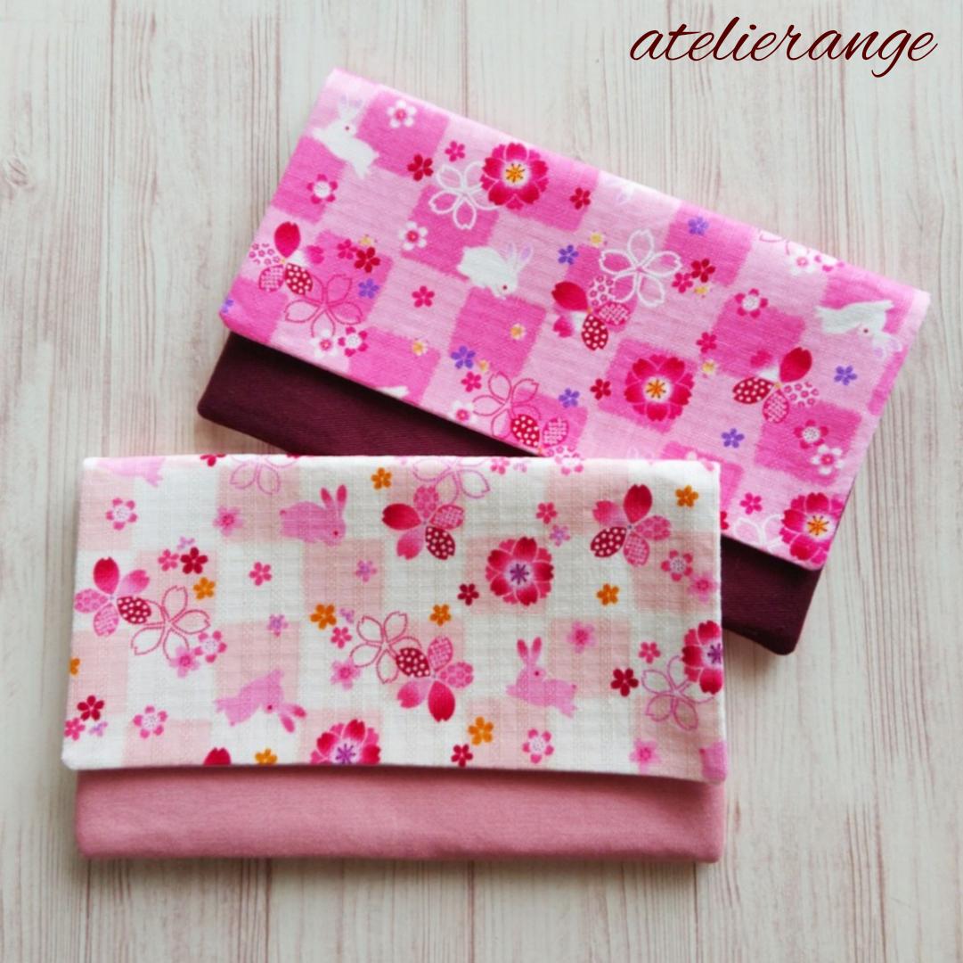 桜蒔絵　半月（大）霞（朱）　ケース　うさぎ（ピンク） 桜蒔絵 半月（大）霞（朱） ケース うさぎ（ピンク）