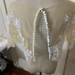 ウエディングドレス トップスのみ 3D立体レース刺繍 ボレロ 七分袖丈 花嫁/ウェディングドレ 7枚目の画像