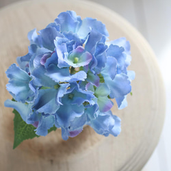 （水換え不要）紫陽花の丸ガラス花瓶挿し　ブルー 3枚目の画像