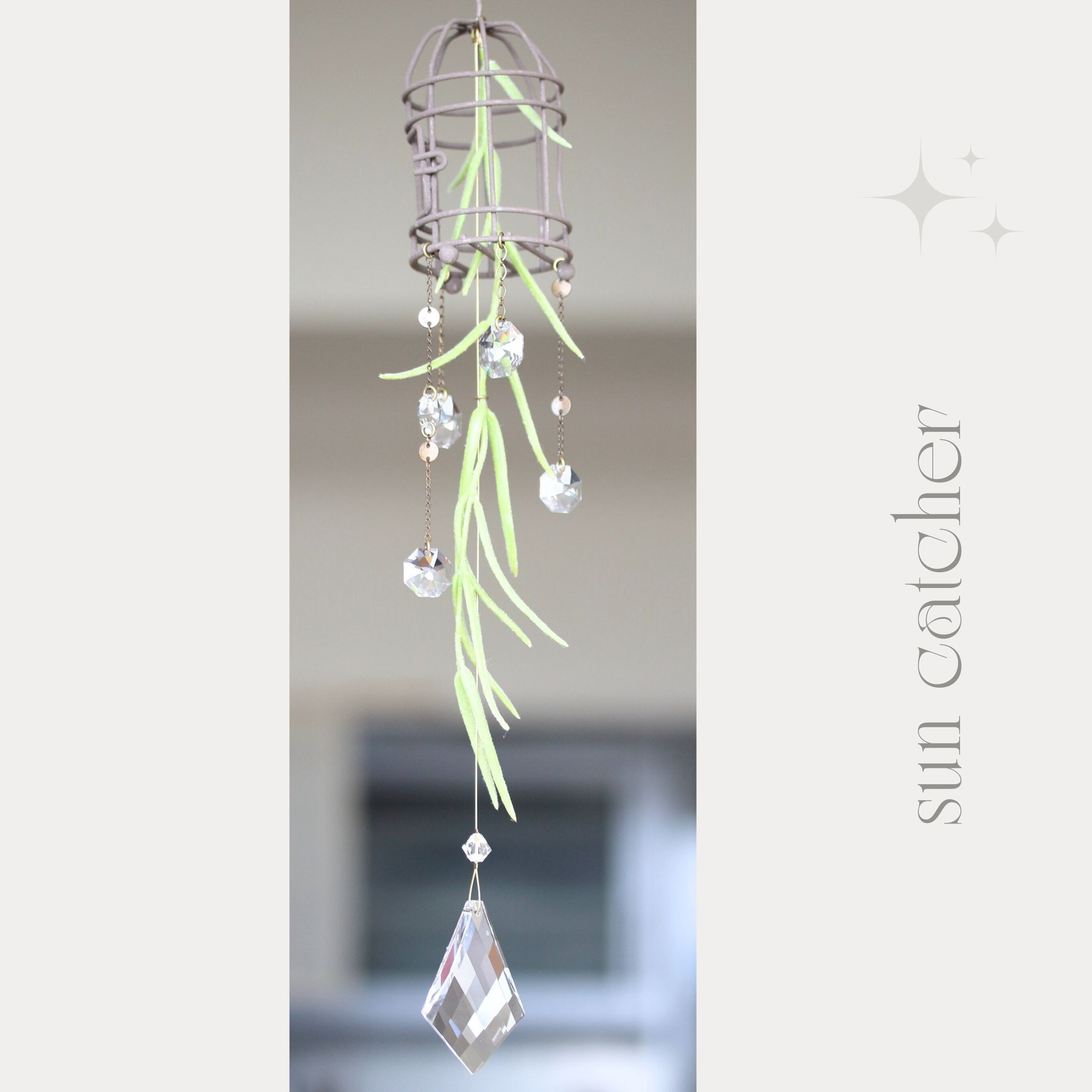 スワロフスキー◇吊り下げサンキャッチャー◇ボタニカル◇インテリア