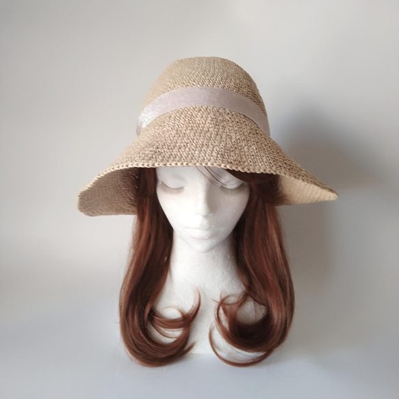 【訂做】可更換絲帶草帽（櫻花色、淺粉色、金色） 第3張的照片