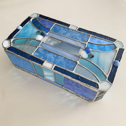 ガラス製ティッシュボックスケース 『Seven Seas』 3枚目の画像