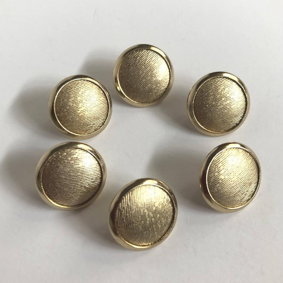 レトロ サークル メタル ボタン ゴールド 14mm 6個セット cb-017  