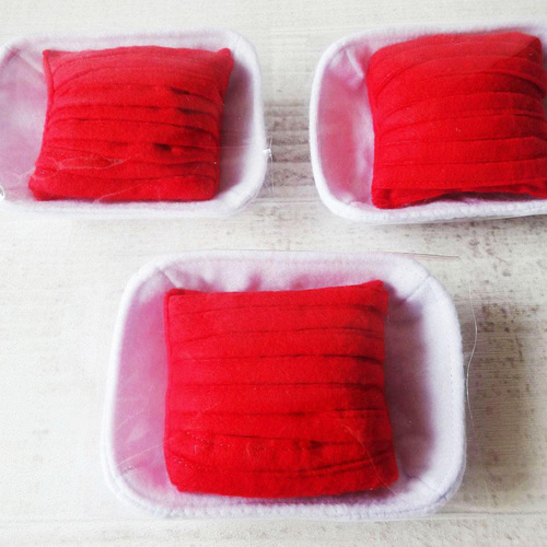 完成品】フェルト ままごと スーパーマーケット お肉・お魚① 8種