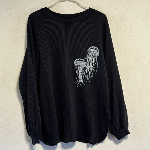 Graphpaper ブラック ワッフル　長袖カットソー Graphpaper ブラック ワッフル 長袖カットソー Graphpaper