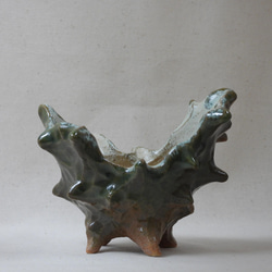 つや緑棘陶製植木鉢 3枚目の画像