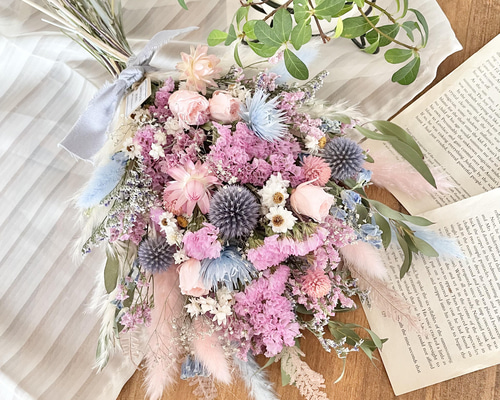 ♡かほの♡ドライフラワーブーケbule&Lightpurple♡ ドライフラワー&お花の教室”はなぞら” | 7/11(金)からのセール品