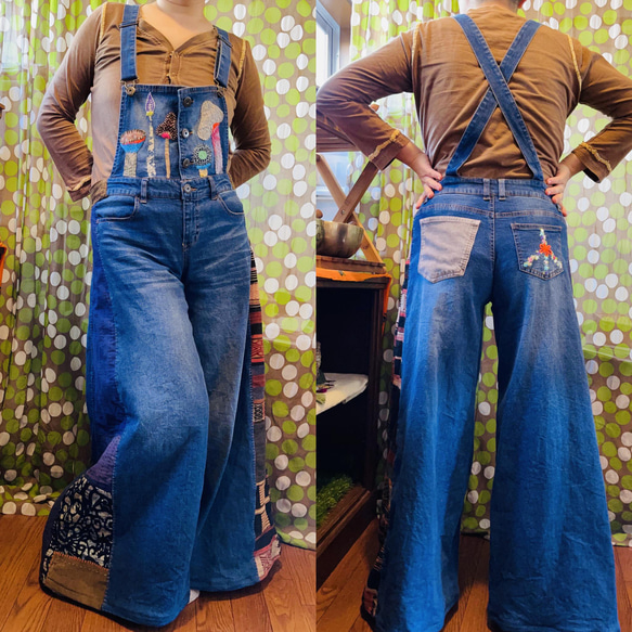 キノコパッチでオーバーオール パッチワークと山岳民族