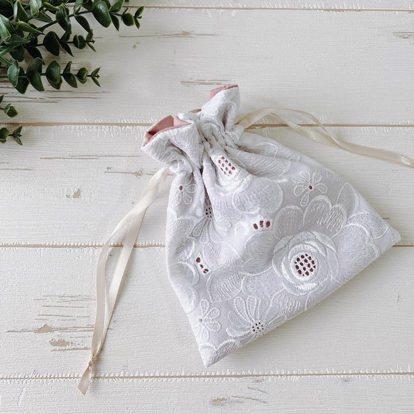 母の日ギフトにも♡豪華刺繍レース/巾着袋 巾着袋 KOKORON 通販