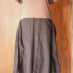 棕色燈芯絨 Remake 襯衫連衣裙 第10張的照片
