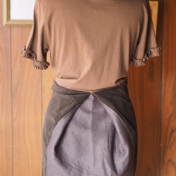 棕色燈芯絨 Remake 襯衫連衣裙 第7張的照片