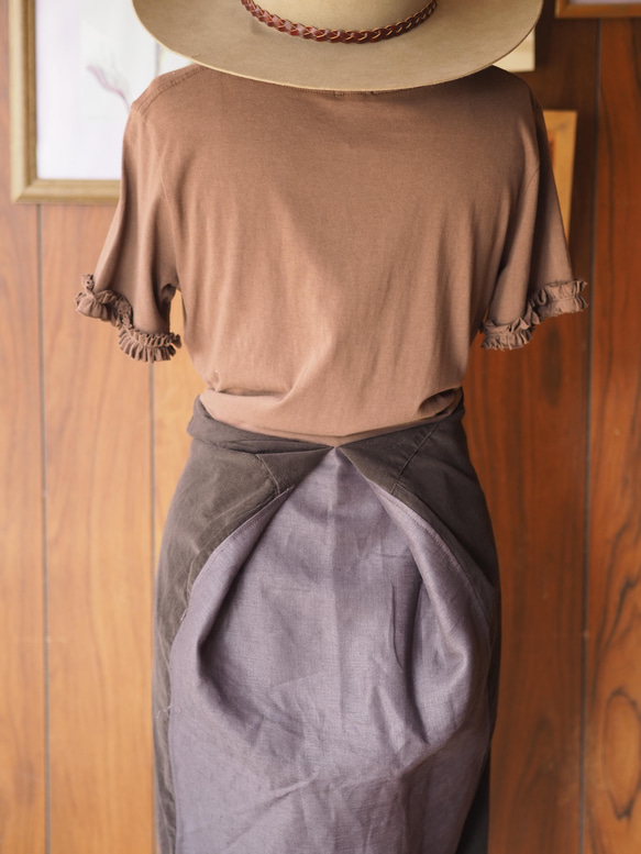 棕色燈芯絨 Remake 襯衫連衣裙 第7張的照片