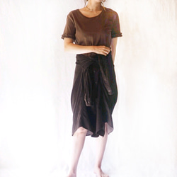 棕色燈芯絨 Remake 襯衫連衣裙 第1張的照片