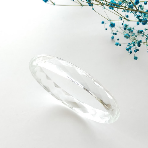 クリスタルバングル〜クリア レジン 透明感 ガラス ブレスレット 水