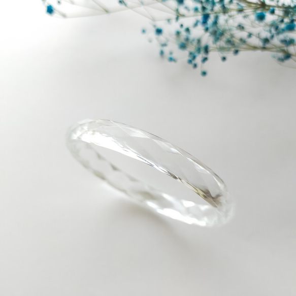 〜クリスタルバングル〜クリア　レジン　透明感　ガラス　ブレスレット　水　アクリル　リング　氷　シルバー　ゴールド　真鍮　 10枚目の画像