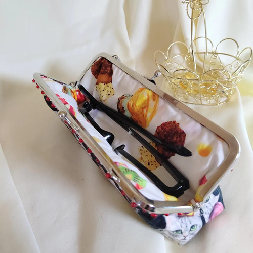虹猫本舗☆パティスリーニジネコ☆がま口 横長さん 眼鏡ケース/ペン 