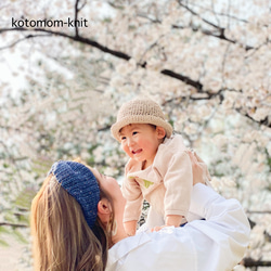 【麦わらどんぐり帽子】全4色★親子コーデや兄弟姉妹とリンクコーデ、桜の季節にもよく合います。 5枚目の画像