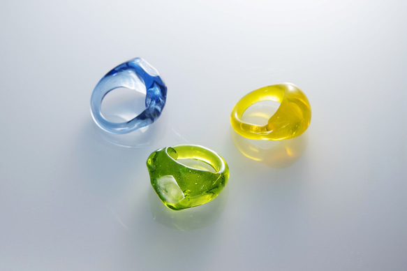 -peridot- ガラス リング glass ring 5枚目の画像
