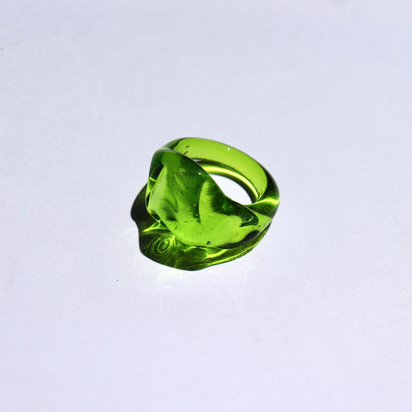 -peridot- ガラス リング glass ring 2枚目の画像