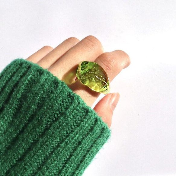 -peridot- ガラス リング glass ring 3枚目の画像