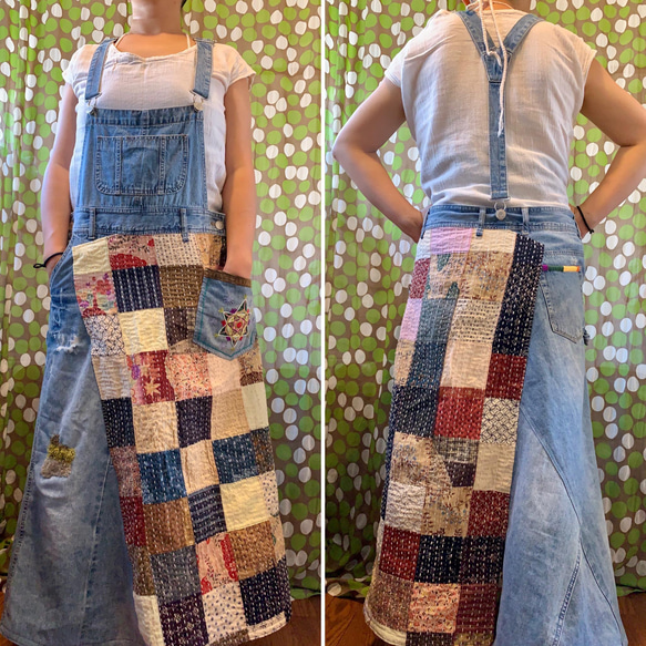 70's Vintage USAリメイク パッチワーク オーバーオール W30