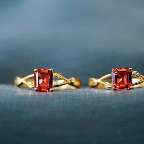 受注制作「歓喜」K18 天然赤トルマリン 天然ダイヤモンド リング 上品  