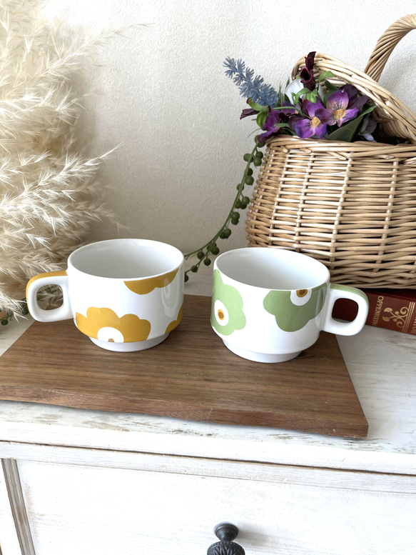 お花のスタッキングマグカップペア マグカップ petit12ami 通販
