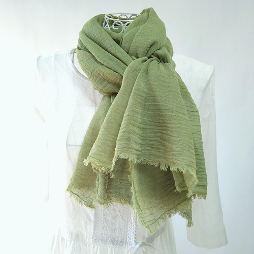 botanical stole | 草木染めコットンストール（山桃染・栗染・桑
