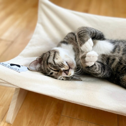 【リアルダウン使用】 ハンモックタイプの 羽毛ペットベッド　猫用　ダウン使用 2枚目の画像