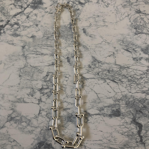 ☆ハードウェアネックレス☆シルバー925製46cm☆1コマ22mm☆事前