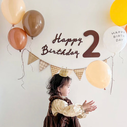 残りわずか【送料無料】木製ガーランド 単品 誕生日飾り birthday バースデー 子供部屋 インテリア 3枚目の画像