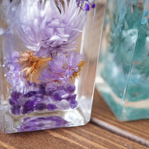 鉱石×ハーバリウム 3種カラー◇インテリア ドライフラワー ギフト ハー