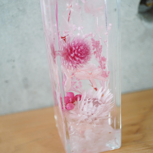 天然石と天然ドライフラワーハンドメイドハーバリウム 鉱石×ハーバリウム 3種カラー◇インテリア ドライフラワー ギフト ハー