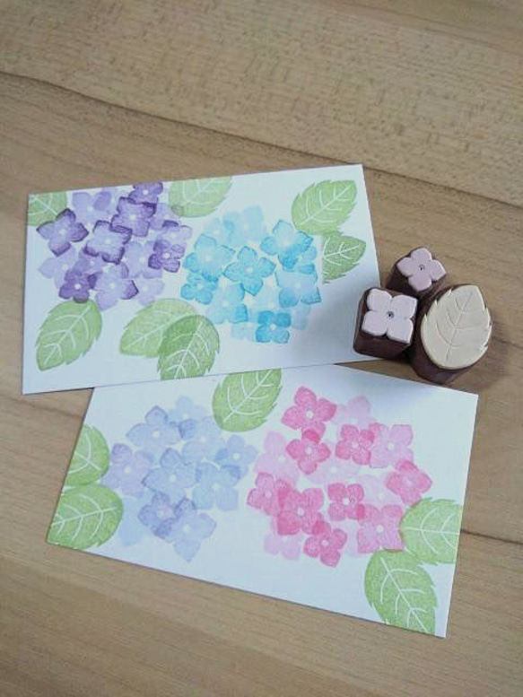 梅雨の花～あじさいの消しゴムはんこ はんこ・スタンプ のんびり屋