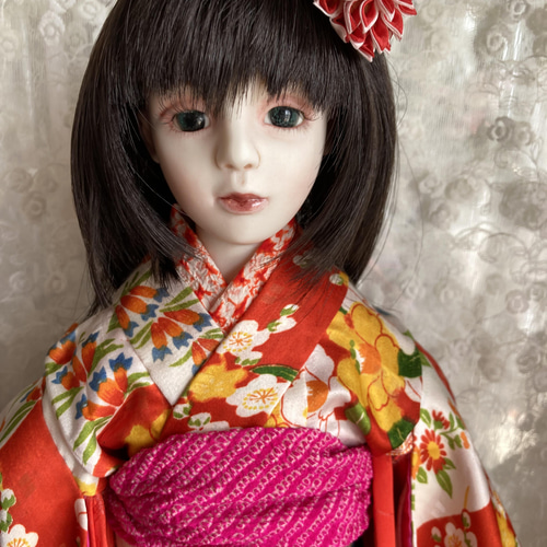 創作人形⑬（綿紗使用） ハンドメイド アンティーク着物 球体関節