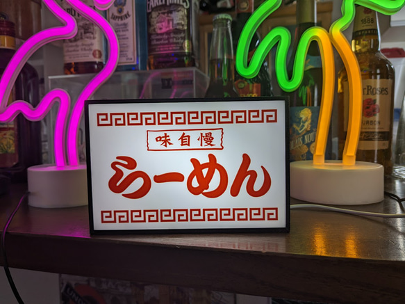 ラーメン らーめん 屋台 食堂 デスクトップ ミニチュア 看板 置物 玩具 雑貨 LEDライトBOXミニ 1枚目の画像