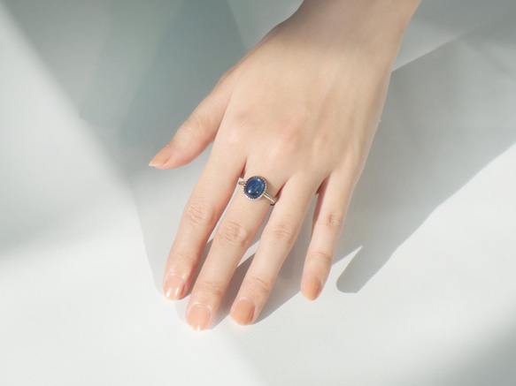 蔚藍海域 | 藍晶石 復古 純銀戒指 水晶寶石戒指 輕珠寶 第5張的照片