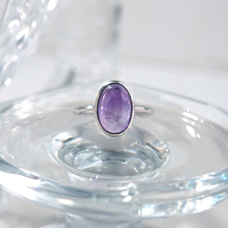 玄紫星河 | 紫水晶 橢圓 簡約 純銀戒指 天然水晶戒指 第3張的照片
