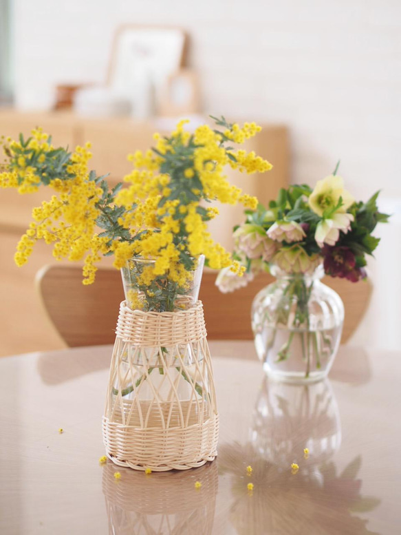 ★受注制作★ ラタンのフラワーベース(L) 4枚目の画像