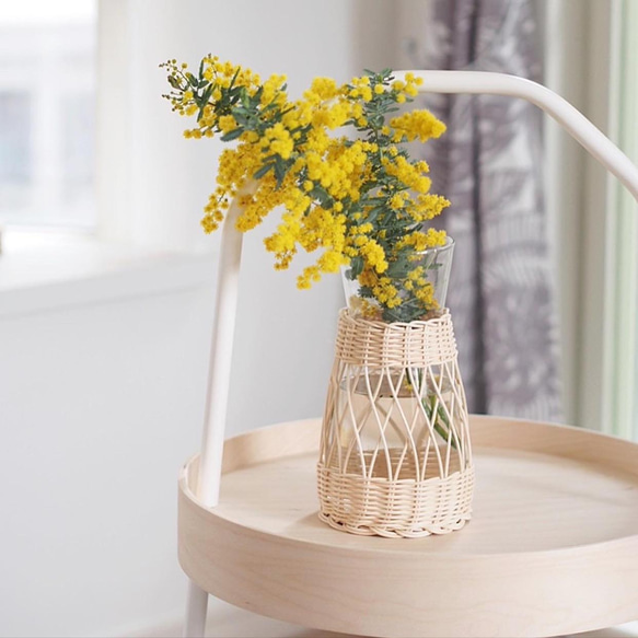 ★受注制作★ ラタンのフラワーベース(L) 2枚目の画像