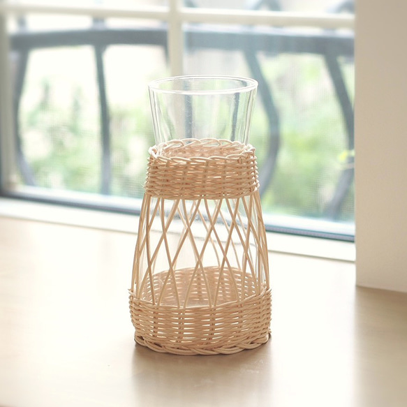 ★受注制作★ ラタンのフラワーベース(L) 6枚目の画像