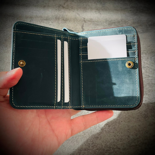 イタリアンレザー ミニ財布 メンズ財布 ヌバックレザー 革財布