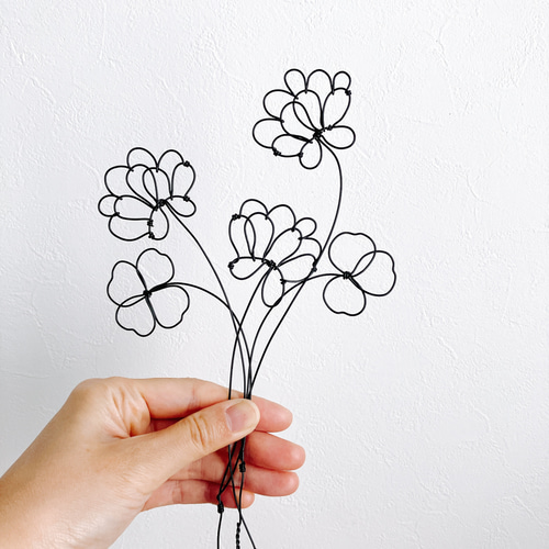 白詰草 Luck ワイヤーアート ワイヤークラフト ウォールステッカー  