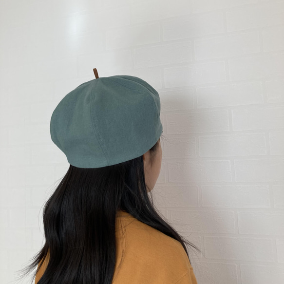 【大人】コットンキャンバス　シンプルベレー帽 3枚目の画像