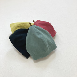 【大人】コットンキャンバス　シンプルベレー帽 1枚目の画像